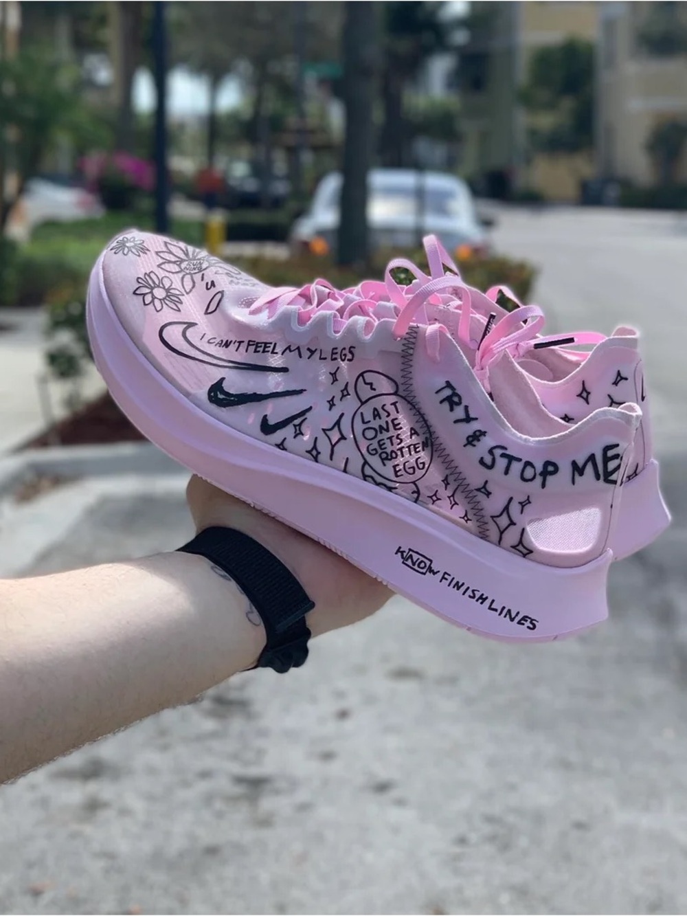 Nike Pink men’s Sneakers with Hand-Drawn Graphic Accents
